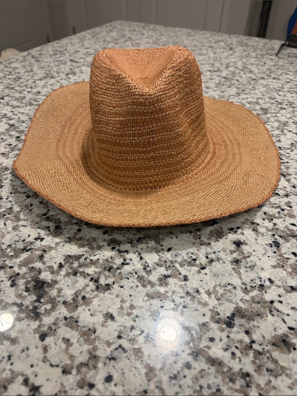 Free People Tan Woven Straw Fedora Hat